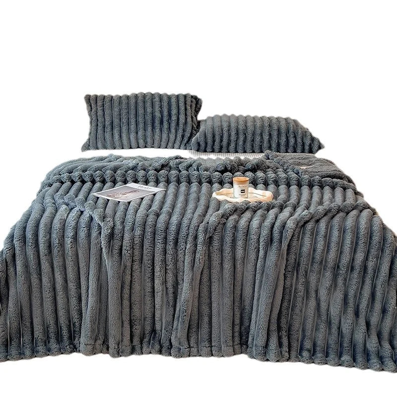 Faux Rabbit Fur Velvet Blanket – Soft, Cozy & Luxurious Throw
