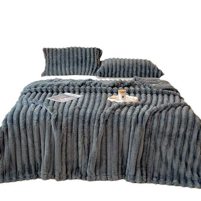 Faux Rabbit Fur Velvet Blanket – Soft, Cozy & Luxurious Throw