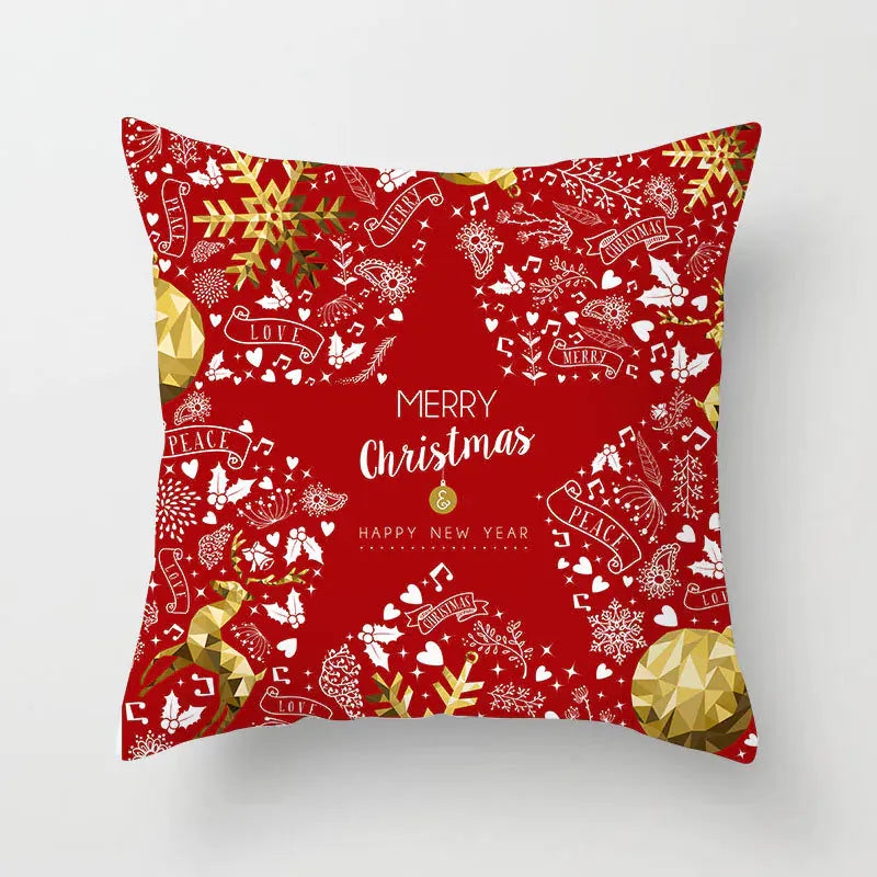 Christmas Reindeer Linen Pillow Covers | Festive Home Decor