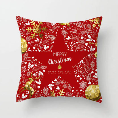 Christmas Reindeer Linen Pillow Covers | Festive Home Decor