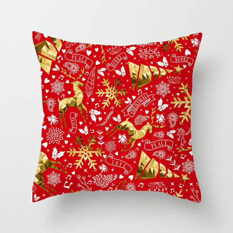 Christmas Reindeer Linen Pillow Covers | Festive Home Decor