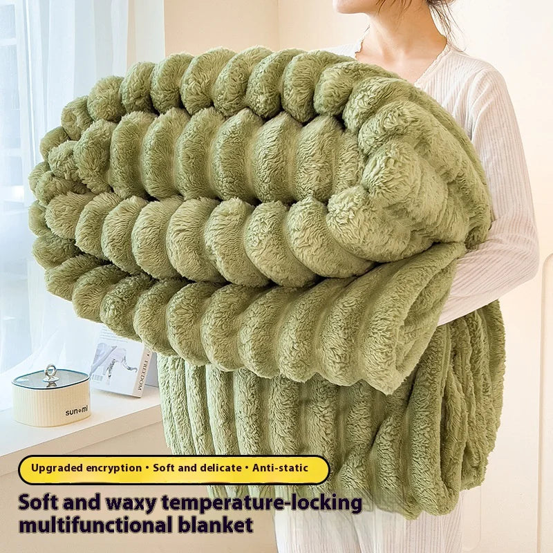 Faux Rabbit Fur Velvet Blanket – Soft, Cozy & Luxurious Throw