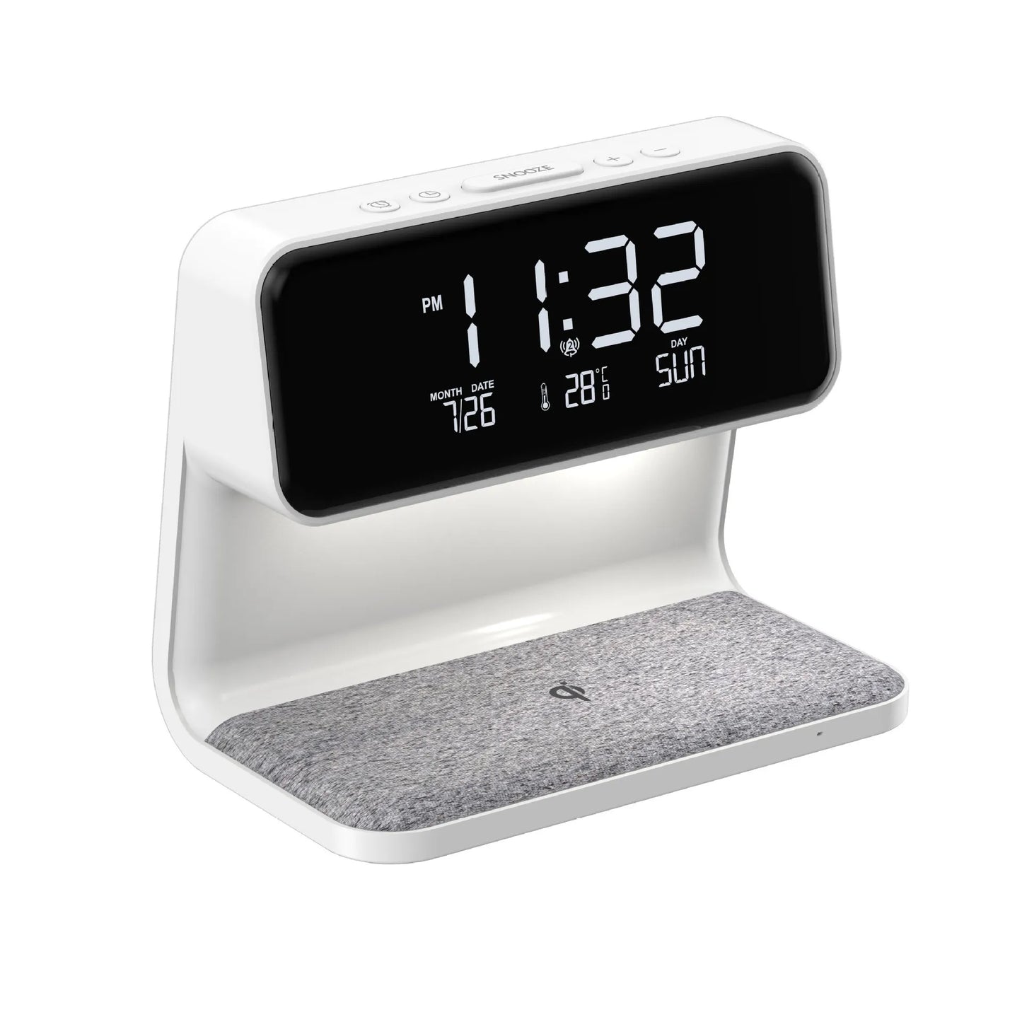 3-in-1 Wireless Charging Lamp with Alarm Clock – Smart Night Light