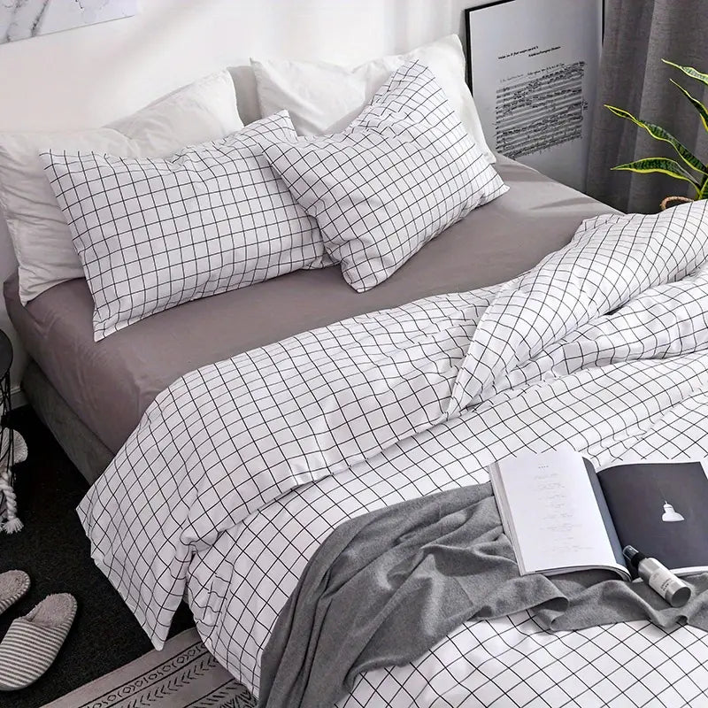 Modern White Square Duvet Cover Set – Elegant & Cozy Bedding
