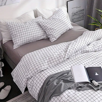 Modern White Square Duvet Cover Set – Elegant & Cozy Bedding