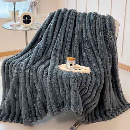 Faux Rabbit Fur Velvet Blanket – Soft, Cozy & Luxurious Throw