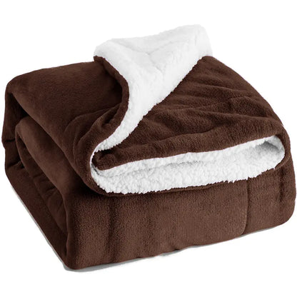 Sherpa Lambswool Blanket – Double-Sided Fleece Throw