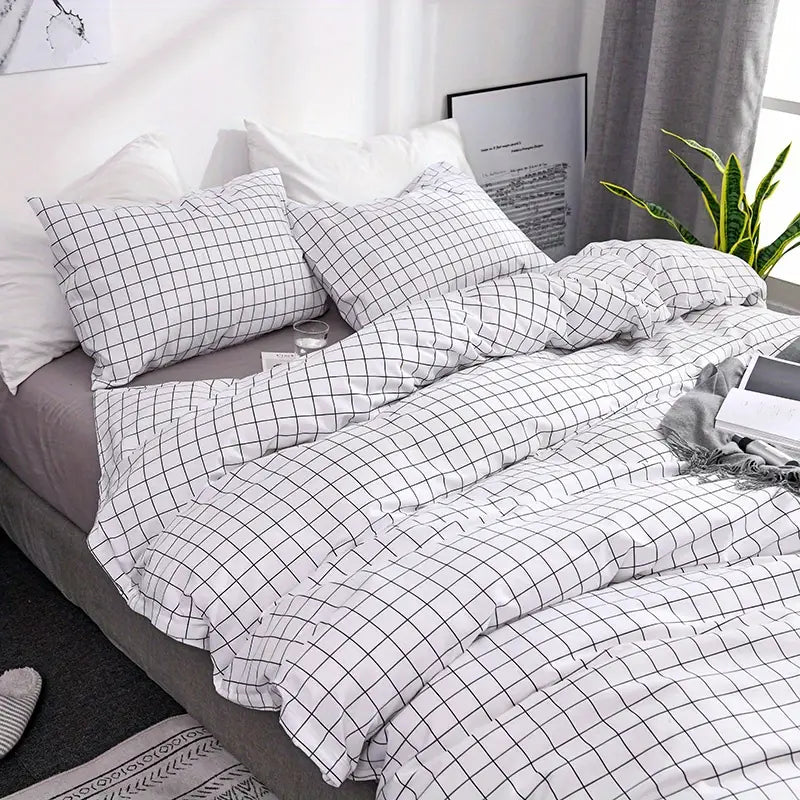Modern White Square Duvet Cover Set – Elegant & Cozy Bedding