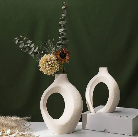 Hydroponic Decorative Vase FlameCraft Ceramic Ornament