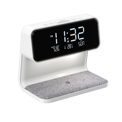 3-in-1 Wireless Charging Lamp with Alarm Clock – Smart Night Light